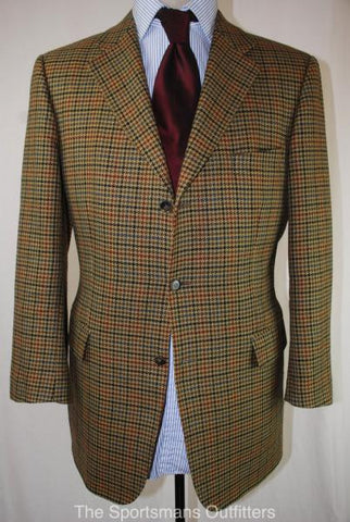 MENS BURBERRY HOUNDSTOOTH OVERCHECK LIGHTWEIGHT TWEED JACKET 42S